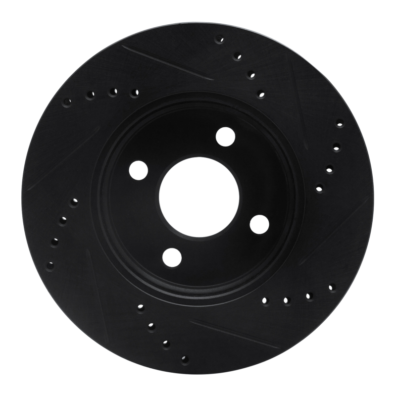 Chevrolet Cobalt Brake Rotor (1) - Front Left - R1 Concepts - Drilled & Slotted - Black - `03-`10